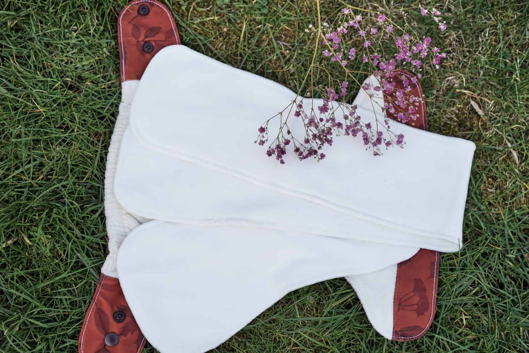 Natural Snap-In Leaves Red Cloth Diaper Inserts