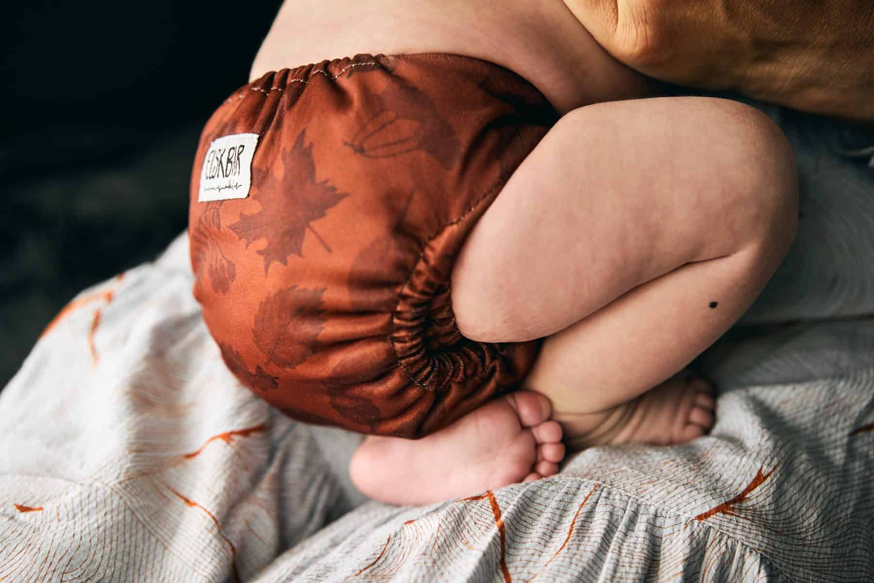 Natural Newborn Leaves Stofble på baby bagside