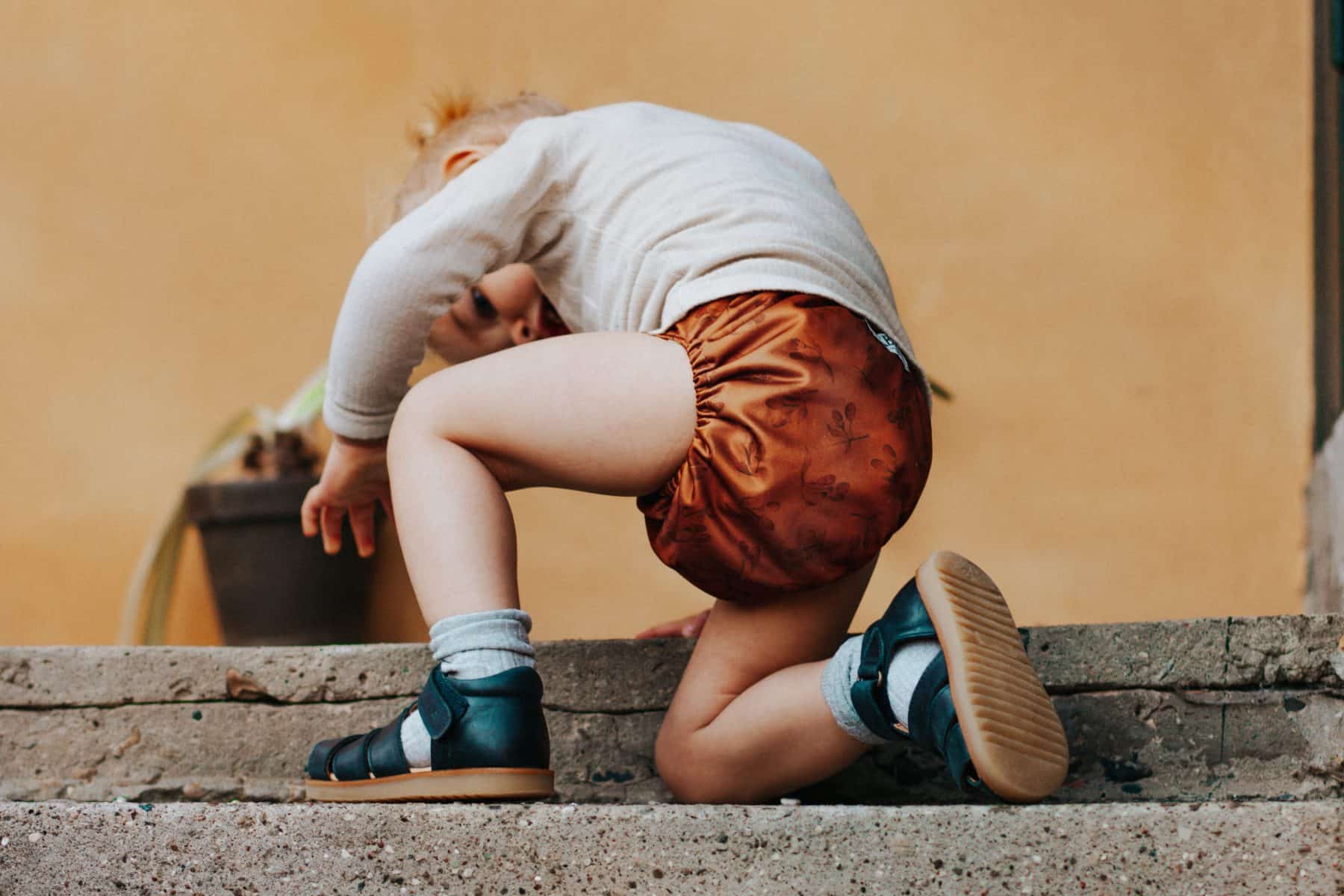 boy with cloth diaper goji