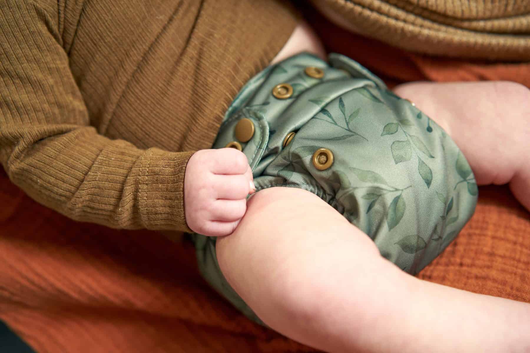 Newborn cloth diaper twigs front