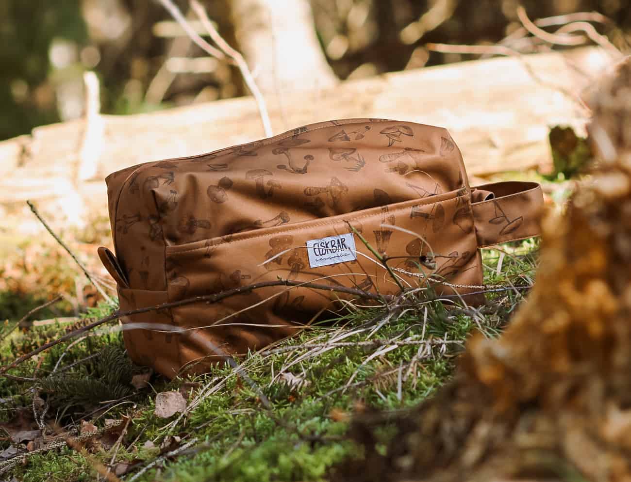 cloth diaper bag pod wetbag - mushrooms